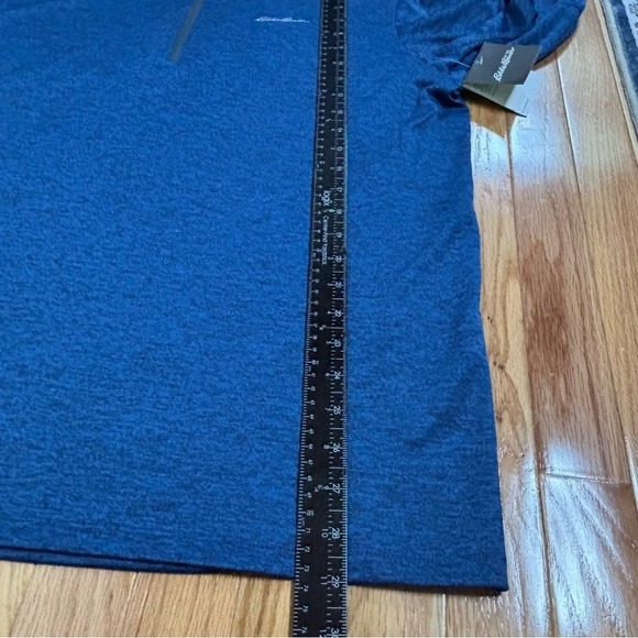 NEW Eddie Bauer Mens L Blue Freedry Thermal Performance Knit 1/4 Zip Pullover - Picture 7 of 9